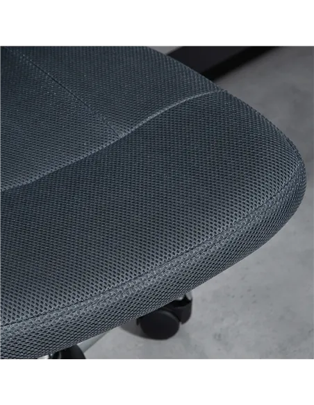 Vinsetto Computer Desk Chair, Mesh Office Chair with Adjustable Height and Swivel Wheels, Armless Study Chair, Dark Grey