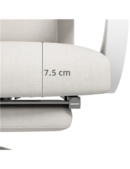 Vinsetto Linen-Look Office Chair, with 160° Reclining Back and Footrest - White