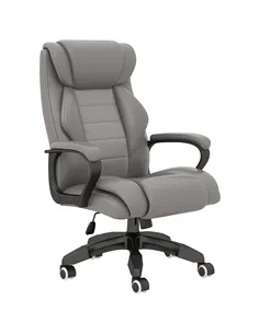 Vinsetto Office Chair with 6-Point Maaage and Back Heat, PU Desk Chair with Padded Seat and Armrest, Computer Chair with Tilt Fu