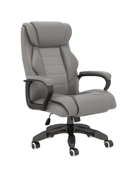 Vinsetto Office Chair with 6-Point Maaage and Back Heat, PU Desk Chair with Padded Seat and Armrest, Computer Chair with Tilt Fu