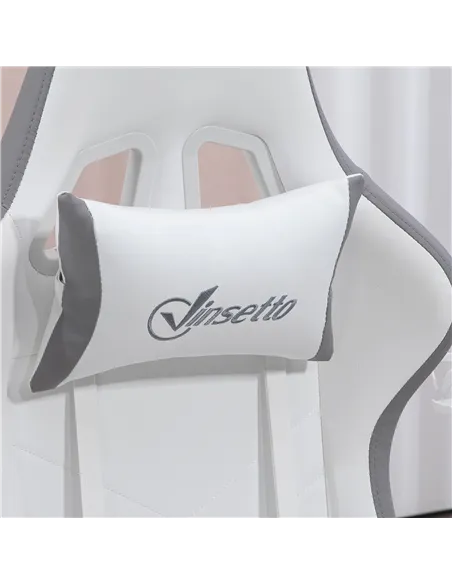 Vinsetto Computer Gaming Chair, PU Leather Desk Chair with Footrest, Swivel Task Chair with 135° Reclining Back and Lumbar Suppo