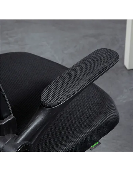 Vinsetto Mesh Back Office Chair, with Flip-Up Arms - Black