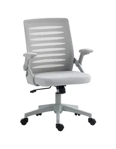 Vinsetto 44-53.5cm Adjustable Height Work Chair, with Mesh Back - Grey