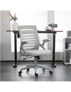 Vinsetto 44-53.5cm Adjustable Height Work Chair, with Mesh Back - Grey 2