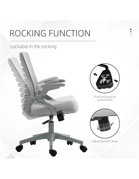 Vinsetto 44-53.5cm Adjustable Height Work Chair, with Mesh Back - Grey