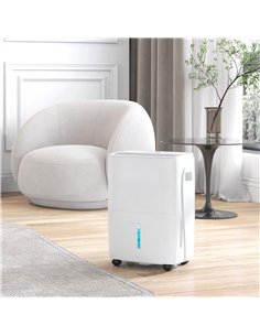 HOMCOM 30L/Day Dehumidifier with Auto-Clean Filter, Continuous Drainage, 4L Water Tank, 24H Timer, Digital Humidity Display, Deh 2