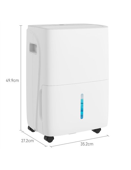 HOMCOM 30L/Day Dehumidifier with Auto-Clean Filter, Continuous Drainage, 4L Water Tank, 24H Timer, Digital Humidity Display, Deh