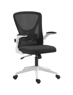 Vinsetto Mesh Back Office Chair, with Flip-Up Arms - Black and White