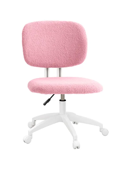 Vinsetto Teddy Fleece Armless Office Chair - Pink