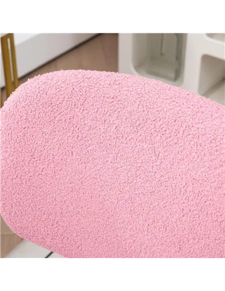 Vinsetto Teddy Fleece Armless Office Chair - Pink