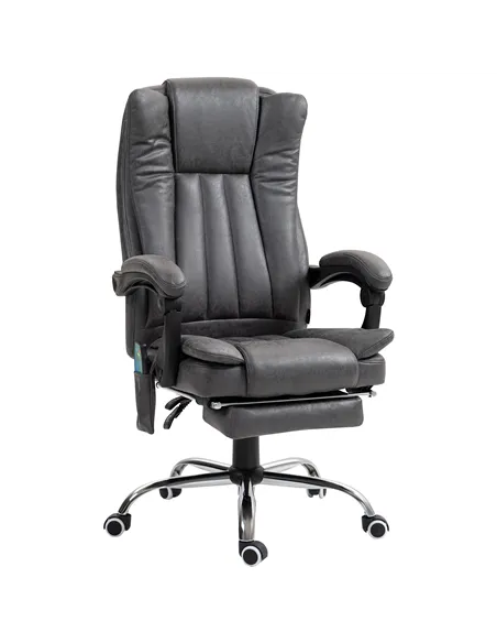 Vinsetto Six-Point Massage Chair, with Heat and Footrest - Dark Grey