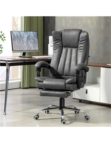 Vinsetto Six-Point Massage Chair, with Heat and Footrest - Dark Grey