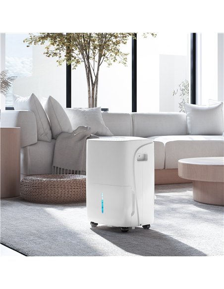 HOMCOM 30L/Day Dehumidifier with Auto-Clean Filter, Continuous Drainage, 4L Water Tank, 24H Timer, Digital Humidity Display, Deh
