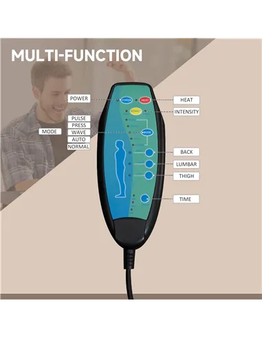 Vinsetto Office Chair with Massage and Heat, Microfibre Reclining Computer Desk Chair with Footrest and Adjustable Height, Swive
