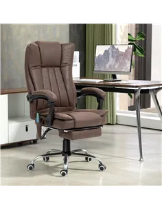 Vinsetto Vibrating Massage Office Chair with Heat, Desk Chair with Height Adjustable and Footrest, Dark Brown 2