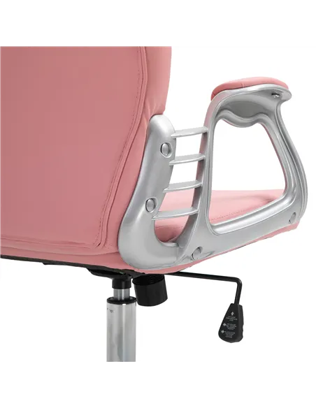Vinsetto Office Chair Ergonomic 360° Swivel PU Diamante Padded Base 5 Castor Wheels for Home Work Pink