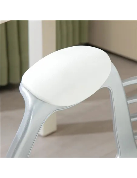 Vinsetto Office Chair Ergonomic 360° Swivel PU Diamante Padded Base 5 Castor Wheels for Home Work White