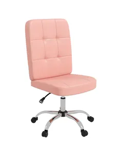 Vinsetto Armless Faux Leather Office Chair - Pink