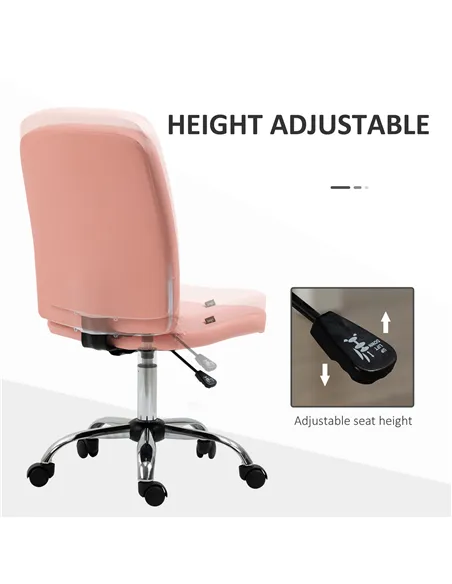 Vinsetto Armless Faux Leather Office Chair - Pink