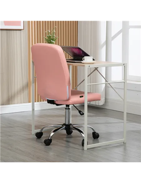Vinsetto Armless Faux Leather Office Chair - Pink