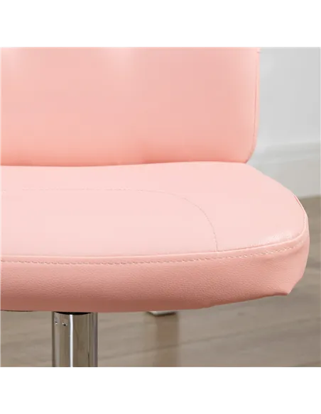 Vinsetto Armless Faux Leather Office Chair - Pink