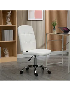 Vinsetto Armless Faux Leather Office Chair - White 2
