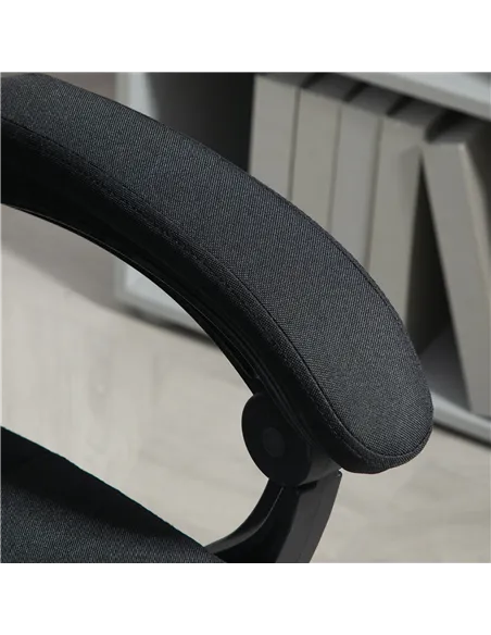 Vinsetto Office Desk Chair with Footrest, Headrest Pillow, Home Office Chair with Reclining Backrest, Swivel Wheels, Black