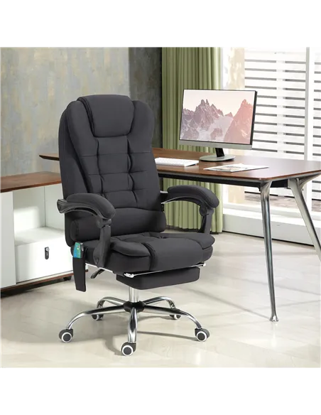 Vinsetto Six-Point Massage and Heated Office Chair - Black