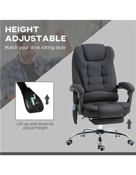 Vinsetto Six-Point Massage and Heated Office Chair - Black