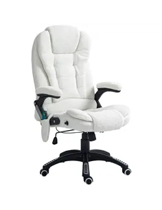 Vinsetto Boucle Six-Point Massage Office Chair - White