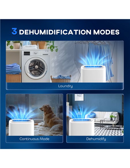 HOMCOM 20L Dehumidifier, with Touch Control - White