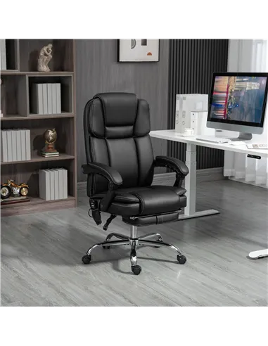 Vinsetto Six Point Vibrating Massage Office Chair - Black
