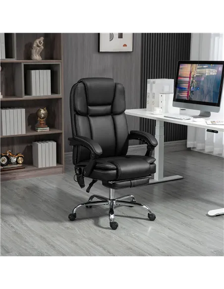 Vinsetto Six Point Vibrating Massage Office Chair - Black