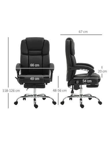 Vinsetto Six Point Vibrating Massage Office Chair - Black