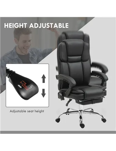 Vinsetto Six Point Vibrating Massage Office Chair - Black