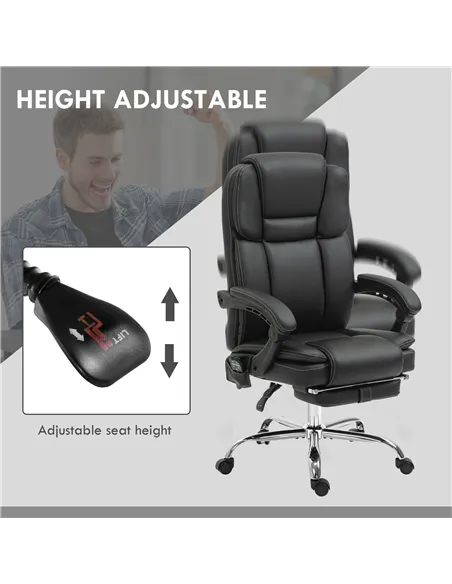 Vinsetto Six Point Vibrating Massage Office Chair - Black