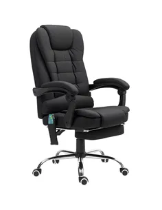 Vinsetto Office Chair with 6 Point Massage and Back Heat, Microfibre Desk Chair with Footrest Adjustable Height and Swivel Wheel