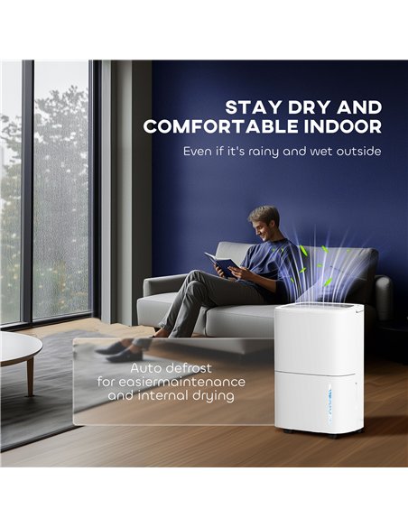 HOMCOM 20L Dehumidifier, with Touch Control - White