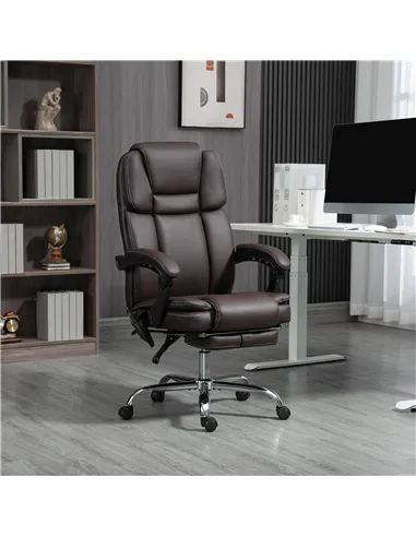 Vinsetto Six Point Vibrating Massage Office Chair - Dark Brown