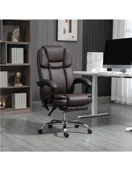 Vinsetto Six Point Vibrating Massage Office Chair - Dark Brown