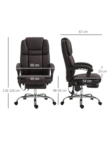Vinsetto Six Point Vibrating Massage Office Chair - Dark Brown