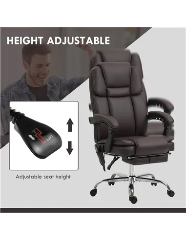 Vinsetto Six Point Vibrating Massage Office Chair - Dark Brown