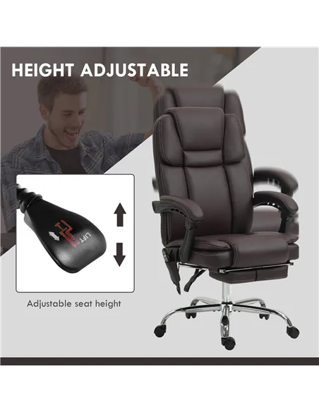 Vinsetto Six Point Vibrating Massage Office Chair - Dark Brown