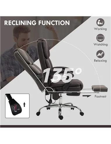 Vinsetto Six Point Vibrating Massage Office Chair - Dark Brown