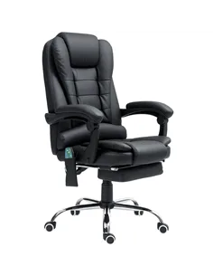 Vinsetto Office Chair with 6 Point Massage and Back Heat, PU Desk Chair with Footrest Adjustable Height and Swivel Wheels, Back 