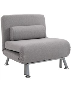 HOMCOM Adjustable Back Futon Sofa Chair - Grey