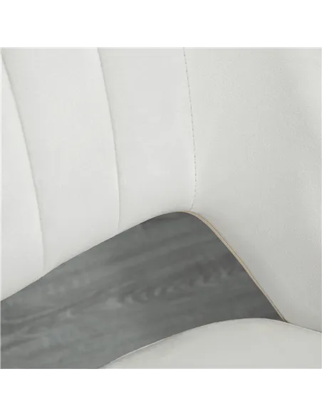 Vinsetto Armless Velvet-Feel Office Chair - Cream White