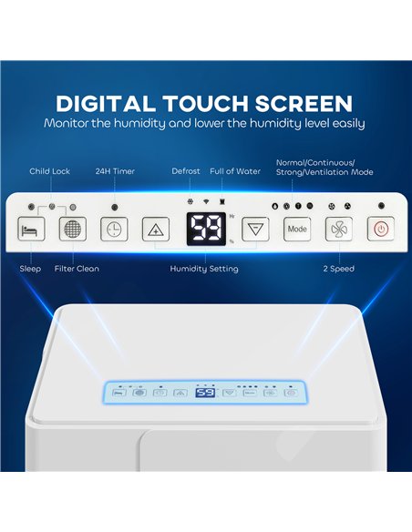 HOMCOM 30L Clothes Dryer Dehumidifier - White
