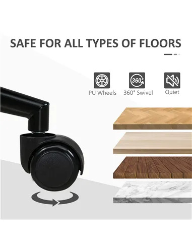 Vinsetto Velvet-Feel Armless Office Chair - Pink