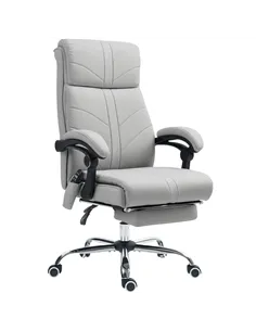 Vinsetto Faux Leather Massage Office Chair - Light Grey